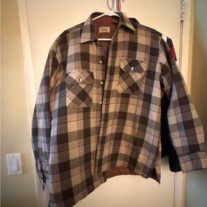 Sears Plaid Shirt Jacket - Brown and Tan